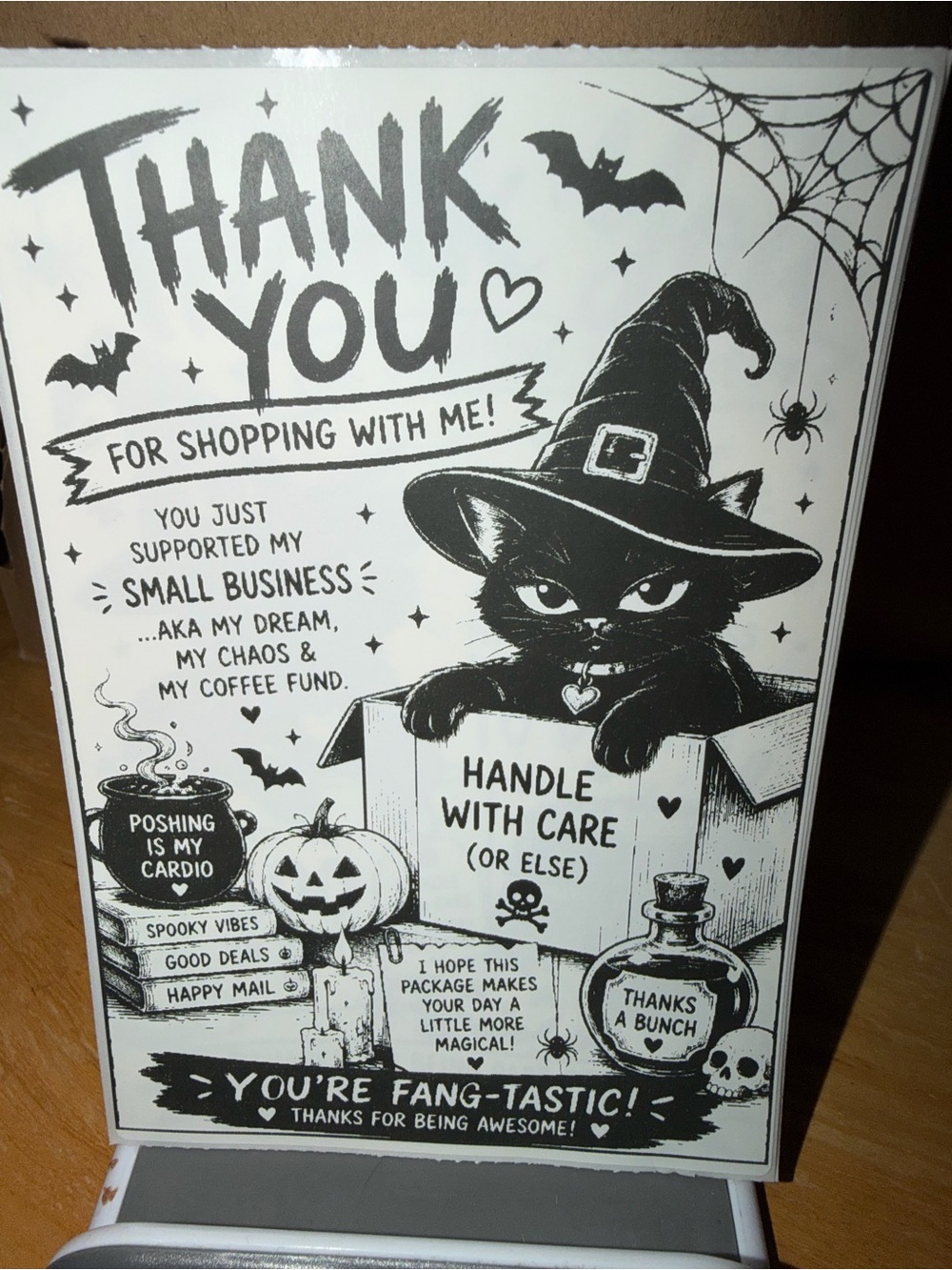 Thank You Black Halloween Cat 50 count 4x6